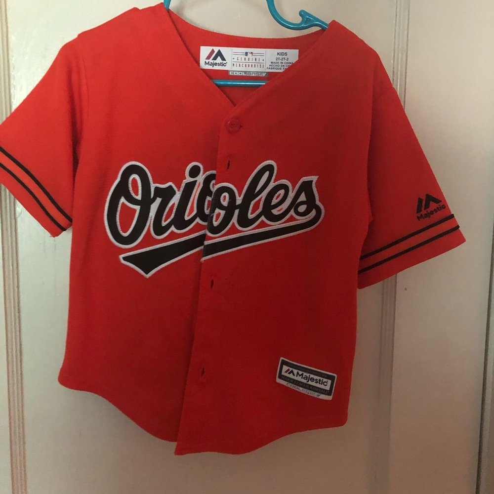Majestic Kids Baltimore Orioles Short Sleeve Tee - Orange with Black Trim